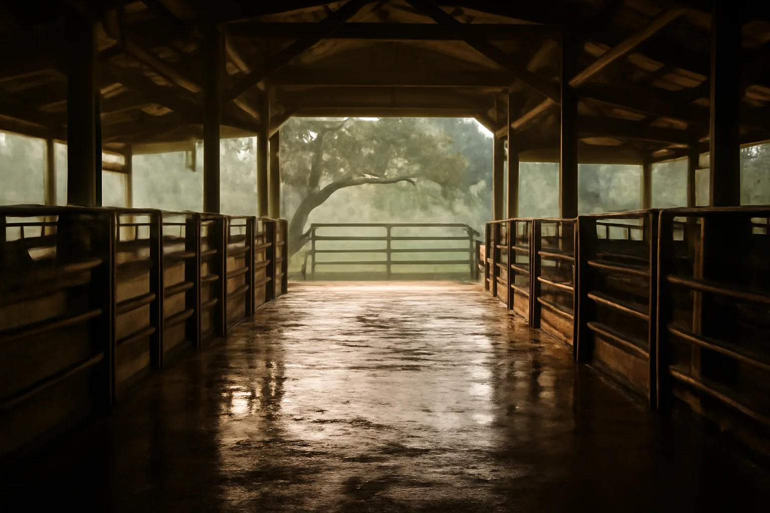 Empty Florida barn pens ready for custom exempt slaughter work