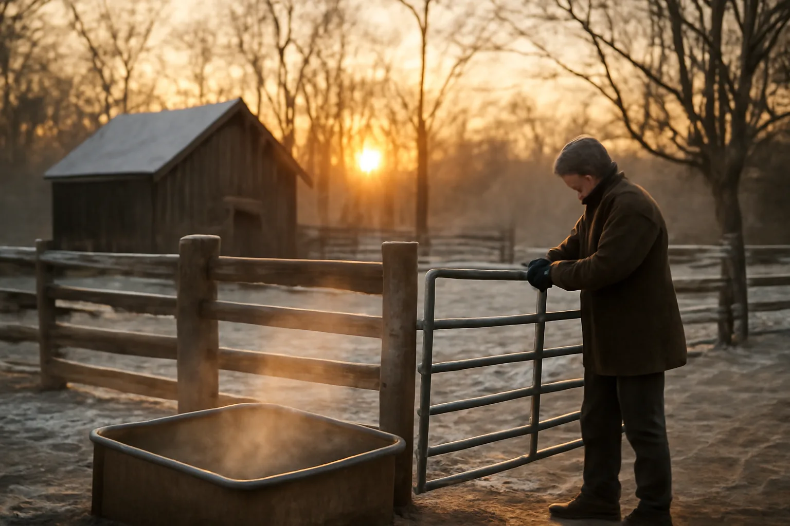 Holding pen beside a Connecticut barn used for custom exempt slaughter