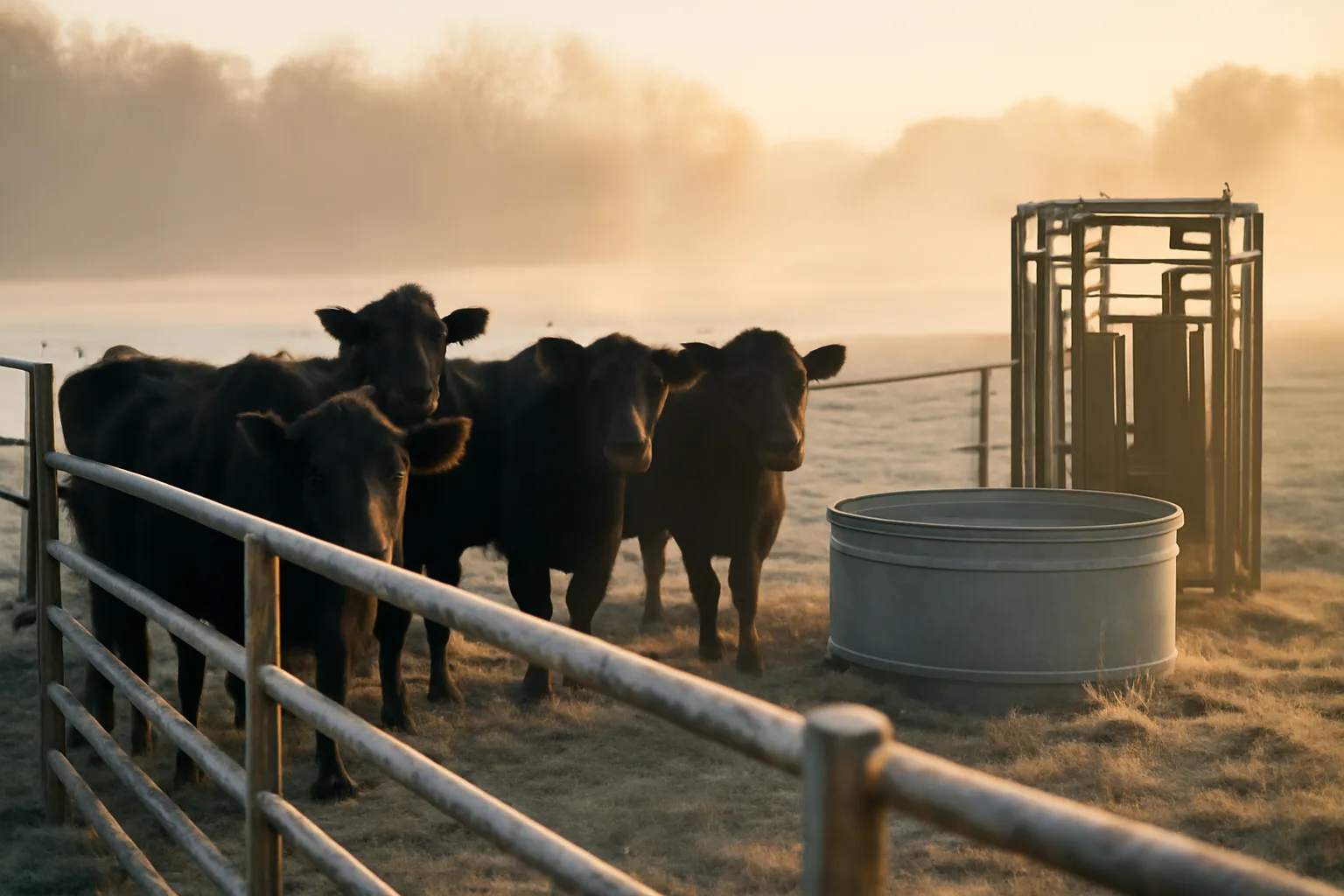 Angus cattle in a Kentucky corral before custom exempt slaughter